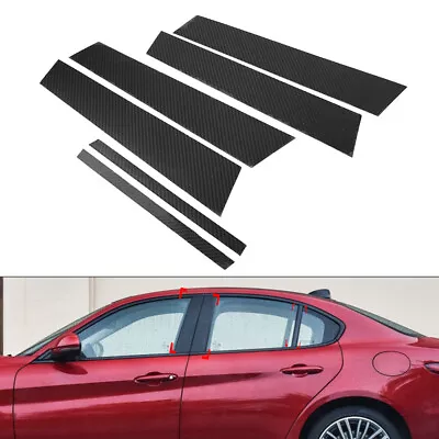 6 Pcs Exterior Door Window B Pillar Post Cover Trim For Alfa Romeo Giulia 17-21 • $52.78