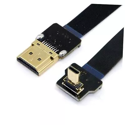  CYFPV Micro HDMI To HDMI Male Extension FPC Flat Cable 1080P 90 UP Angled 0.5M • $16.81