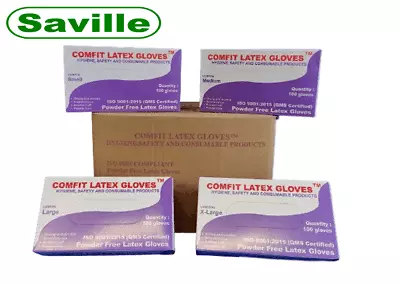 Latex Powder-Free Disposable Gloves. High Grade. Box Of 100. Carton Of 1000 • £5.81