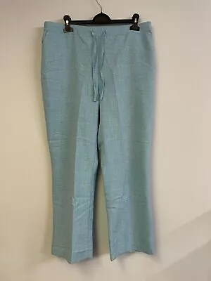 DAMART Women's Vintage Elastic Waist Blue Trouser Pant Size UK20 • £14.99