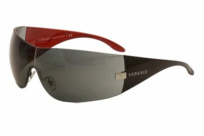 New Authetic Versace VE2054 Sunglasses 1001/87 Gunmetal Frame Dark Gray Shield  • $135.69