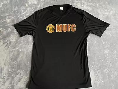 Manchester United Shirt Mens Medium Black Dri Fit Short Sleeve Crew Futbol MUFC • $14.99