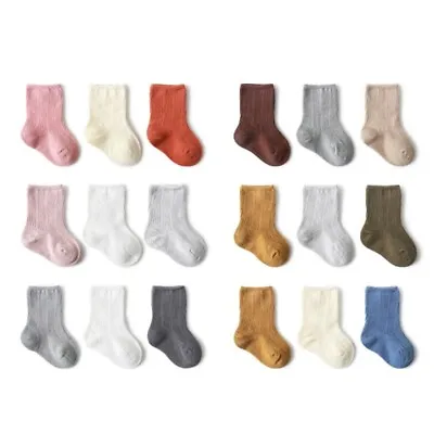 3 Pairs Socks Baby Girls Soft Socks 3 Pair Pack Cotton Socks • £4.41