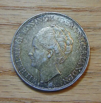 1939 Netherlands 2-1/2 Gulden Silver (.720) Coin ~wilhelmina I • $25