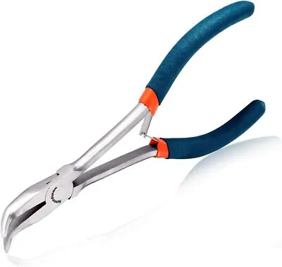 SPEEDWOX Bent Nose Pliers Long Reach 6 Inches 45 Degree Curved Mini Slim Chain • £10.03