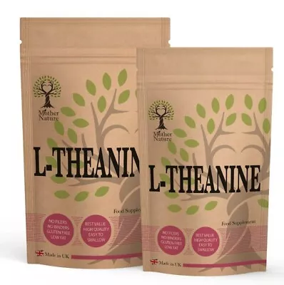 L-Theanine Capsules 400mg Best High Strength L-Theanine Powder Supplement Vegan • £9.89