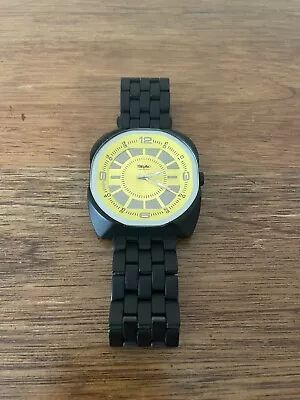 Mossimo Men's Quartz Watch In Black/Yellow/ READ Description/ NO BATTERIES • $39.99