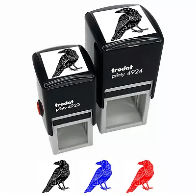 Elegant Black Raven Self-Inking Rubber Stamp Ink Stamper • $14.99