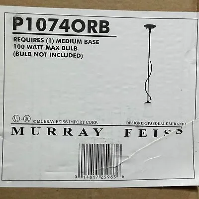 Murray Feiss P1074ORB Light Mini Pendant Opened Unused • $42.50
