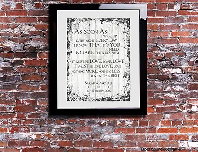 £9.99 • Buy Madness It Must Be Love Lyrics Print Wedding Song Personalised Canvas Gift