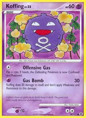 Pokemon TCG Koffing 2009 68/111 Common Platinum Rising Rivals NEAR MINT • $1.59