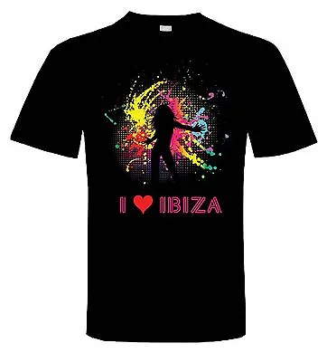 I LOVE IBIZA T-SHIRT - Space Pacha Clubbing Clubwear Amnesia - Size S - XXXL • £12.95