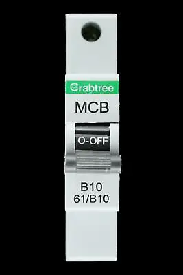 CRABTREE 10 AMP CURVE B 6kA MCB CIRCUIT BREAKER 61/B10 STARBREAKER • £3.95