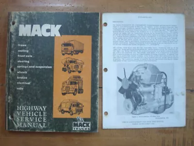 Mack Highway Vehicle Service Manual Chassis Components TS442 Plus Supplement • $24.95