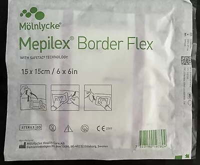 Molnlycke Mepilex Border Flex 6x6 Silicone Foam Wound Dressing 5-PACK • $28.99