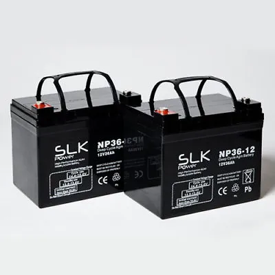 PAIR 12v 36AH SHOPRIDER CADIZ MOBILITY SCOOTER AGM BATTERIES  • £116.62