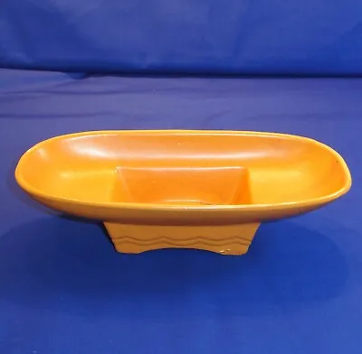 Vintage McCoy 1603 Pedestal Shallow Planter Dish Orange Speckled Retro 10 X 4.5  • $34.99