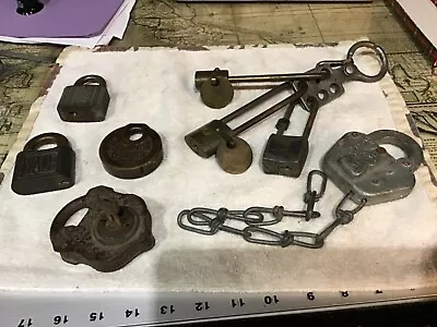 8 Vintage Antique Padlocks Lock And Key Sets WB Yale US Elgin Corbin B&LE • $25