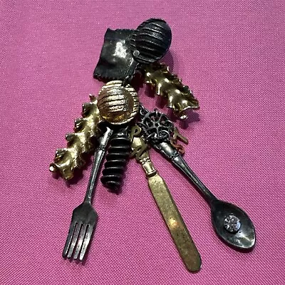 LA Contessa By Mary Demarco Silverware Charm Brooch Pin Bon15-66 • $19.99