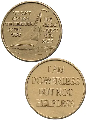 AA Recovery Bronze Affirmation Medallion - Wind Direction (BRM95) • $2.40