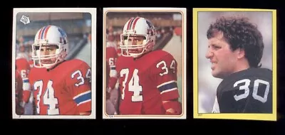 1982-1983 Topps MARK VAN EEGHEN Oakland Raiders Patriots 3-Card Sticker Lot • $4