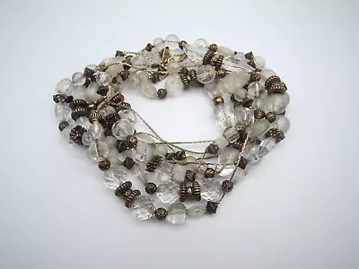 Signed Debby Reid Very Long Glass And Plastic Bead Necklace 1980s • $22