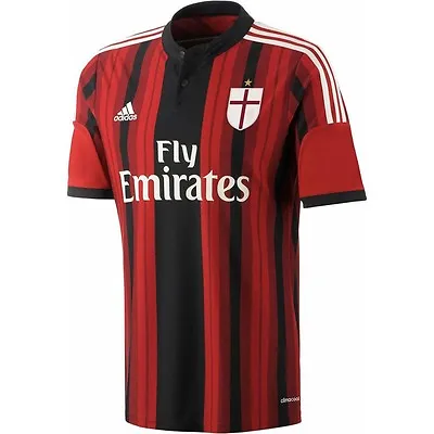 6144 Adidas AC Milan T-Shirt Competition 14/15 Match Shirt Home Jersey D87224 • £89.60