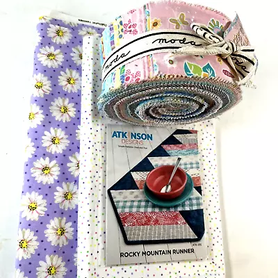 Kit W/ Moda  Spring Meadow  Jelly Roll 10704JR Quilt Fabric Strips & Pattern Kit • $32
