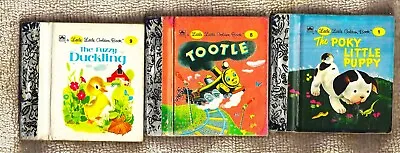 3 ANTIQUE MINI  LITTLE GOLDEN BOOKS  ~ RARE:  1942-1949 ~ 2.75  X 2.75 ~PRISTINE • $19.95