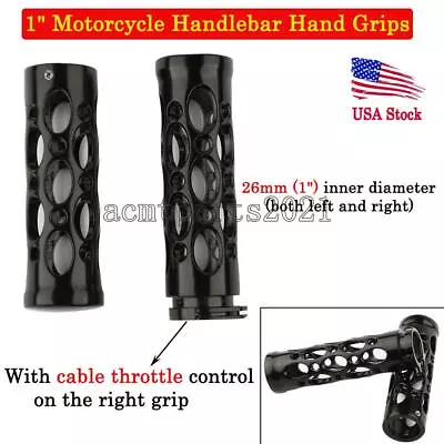 $27.19 • Buy 1'' Motorcycle Handlebar Hand Grips For Harley Electra Road Glide King V-Rod US