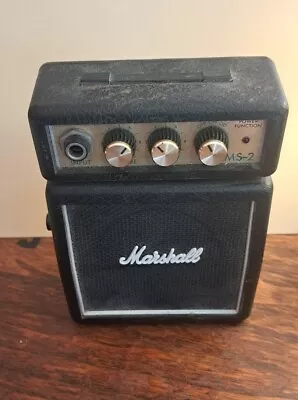 Marshall Mini Guitar Amplifier Speaker Vintage MS2 Tested Works Fine Plug Or 9v • $29