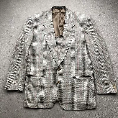 Missoni Uomo Vintage Mens Woven Check Blazer Jacket SIze 42 • $44.39