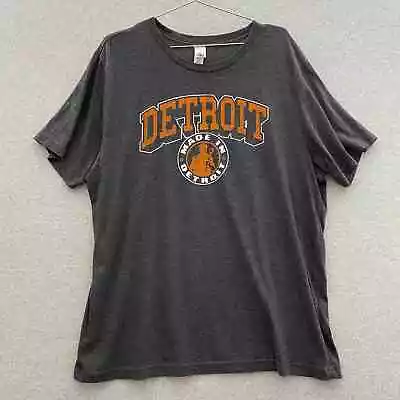Made In Detroit Shirt Mens XXL Gray Orange Short Sleeve • $9.09