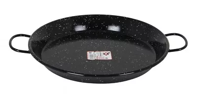 34cm Professional Spanish ENAMELED STEEL Paella Pan PANS Heavy Duty • £16.95