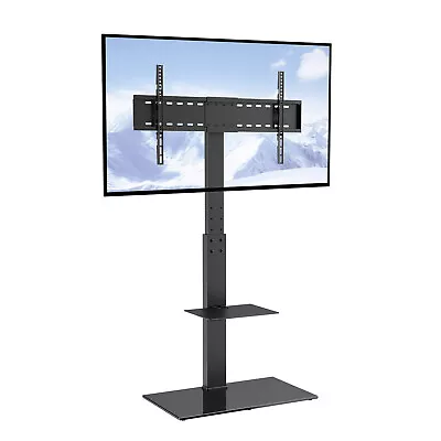 VEVOR TV Mount Bracket Swivel Floor Stand W/ Shelves For 32-85 Inch LCD LED • £75.23