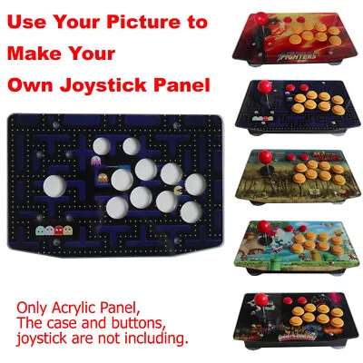 DIY Arcade Joystick Kits Parts Acrylic Artwork Panel 10 Buttons Holes Only • $59.99