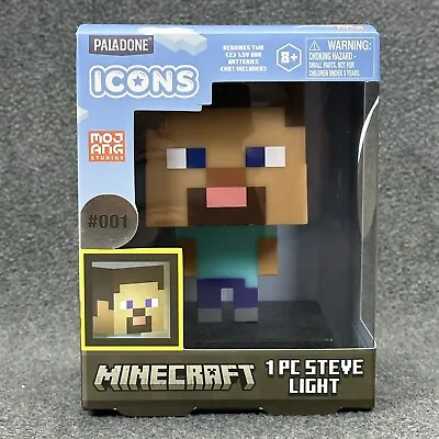 Minecraft Steve Night Light Lamp 3D Character 4.5  Figure Icons Paladone #001 • $18.99
