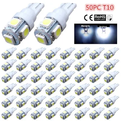 50 Pack T5T10 Wedge Bulb Pure White LED For Malibu 12V AC/DC Landscape Light • $13.98