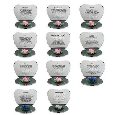 Glass Heart Plaque - Memorial Glass Ornamental Gift Engraved With A Poem  • £11.95