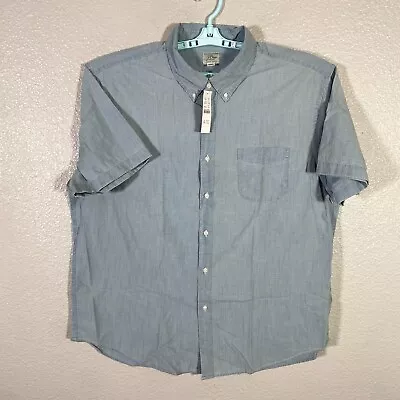 J Crew Shirt Mens 2XL Blue Button Down Classic Chambray Short Sleeve New • $24.99