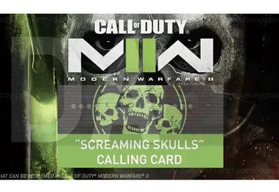 Call Of Duty Modern Warfare Screaming Skulls Calling Card Code Exclusive • $60