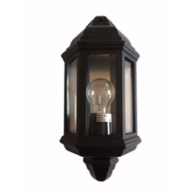 42 Watt Half Lantern External Wall Light PL3 B PIR SENSOR Black Outdoor Garden • £22.99