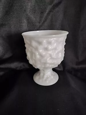 Vintage EO BRODY Milk Glass Bowl With Pedestal Planter Vase Bumpy • $10