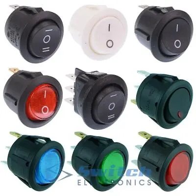 Round Circular Rocker Switch 20mm Illuminated 12V 230V • £2.49