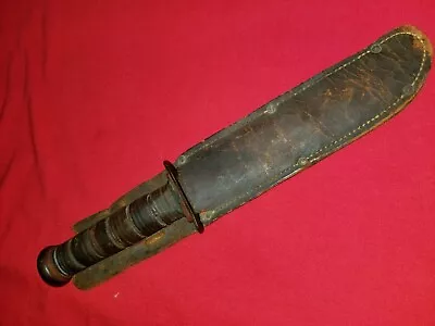 Old Vintage Ww2 Wwii Pal Usmc Rare Red Spacer Us Military Knife Leather Case • $499.99