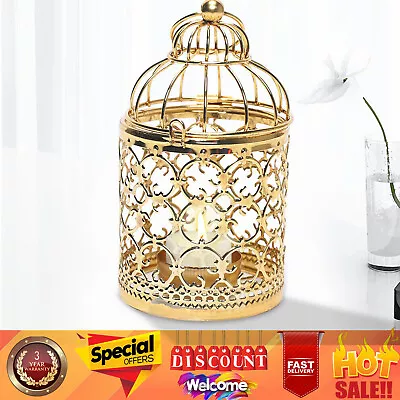 Vintage Bird Cage Lantern Candle Holder Tealight Pillar Wedding Table Home Decor • $7.60