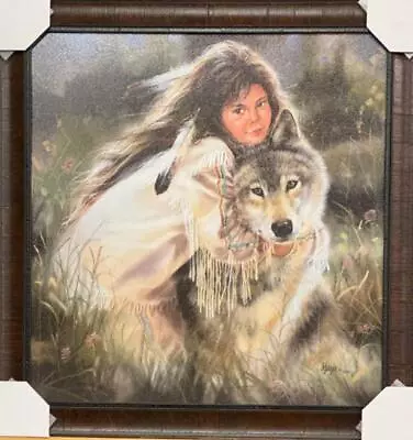 Maija Squeeze Play Girl And Wolf Art Print-Framed 27 X 28 • $139.95