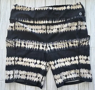 TORRID Active Sz 3 Women's Performance Bike Shorts Black Cream Tie Dye 3X 22 24 • $26.49