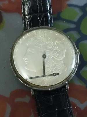 Le Jour Genuine 1921 Morgan Silver Dollar Watch For Parts Or Repair  • $200