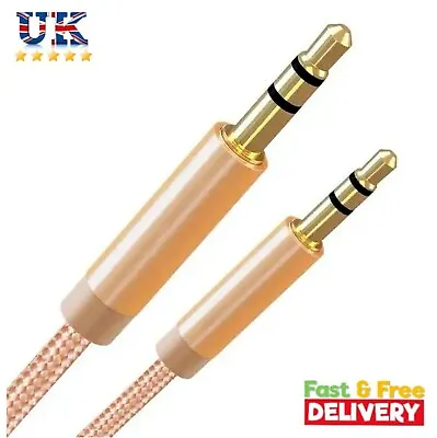 Aux Cable 3.5mm Jack Audio Cable Male To Male 3.5mm Aux For Car Stereo Lead • £2.29